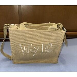 Lucky 7 USA "Valley Life" Crossbody‎ Purse Tan Small Tote Resort Beach